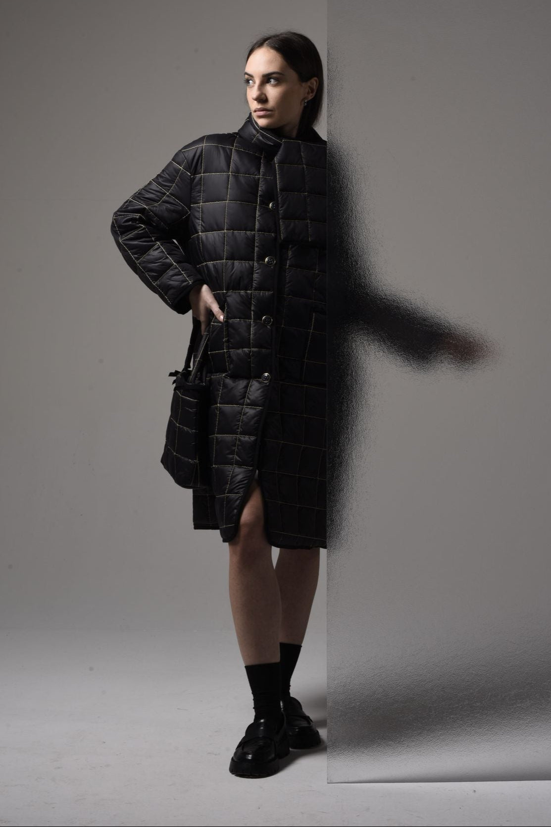 Quiltet coat - 6010 Black