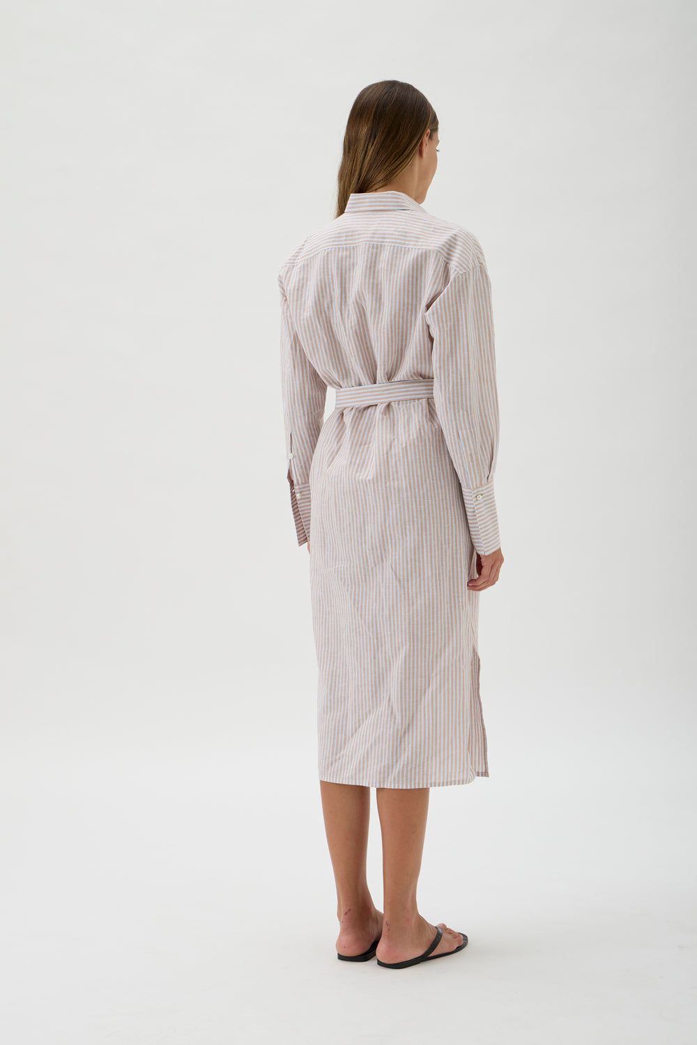 Belted Cotton Shirtdress – Rennes 2242 Stripes