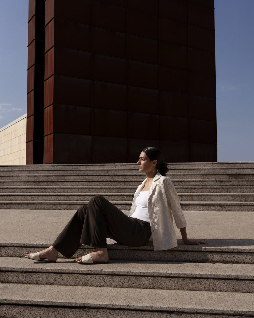 Embroidered 3/4 Sleeve Shirt – 2245 Ricamo 2245 NATURALE