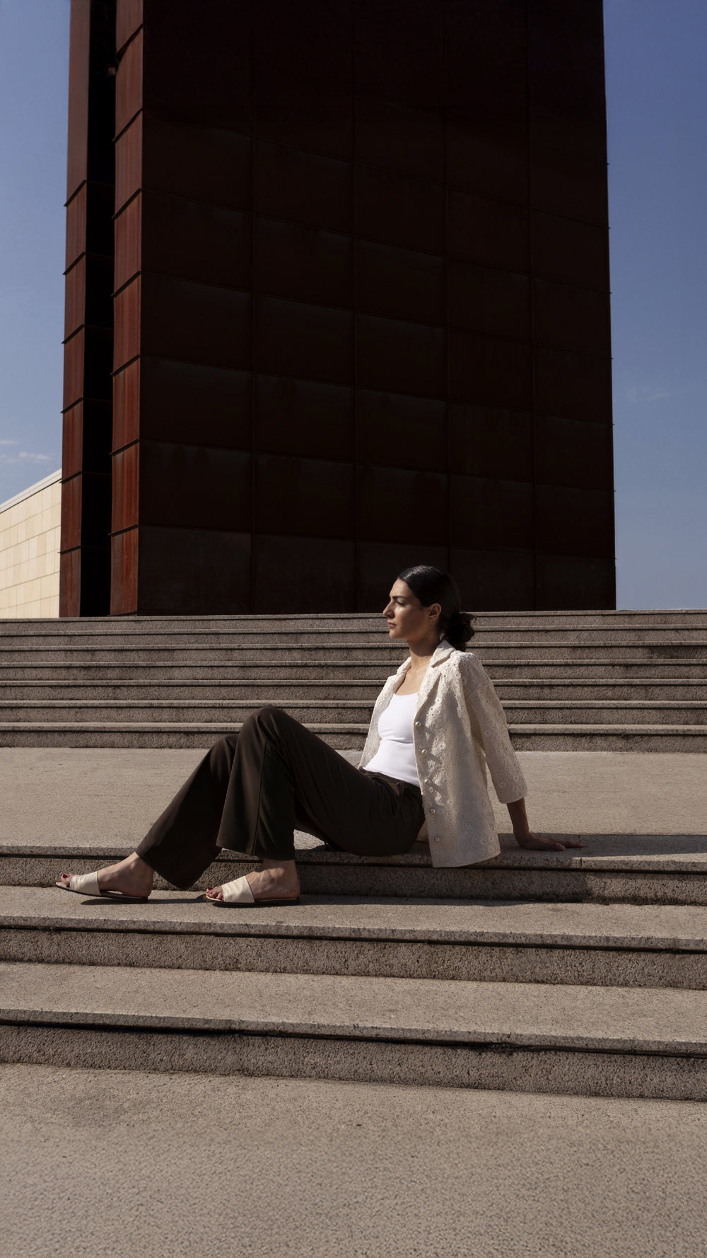 Embroidered 3/4 Sleeve Shirt – 2245 Ricamo 2245 NATURALE