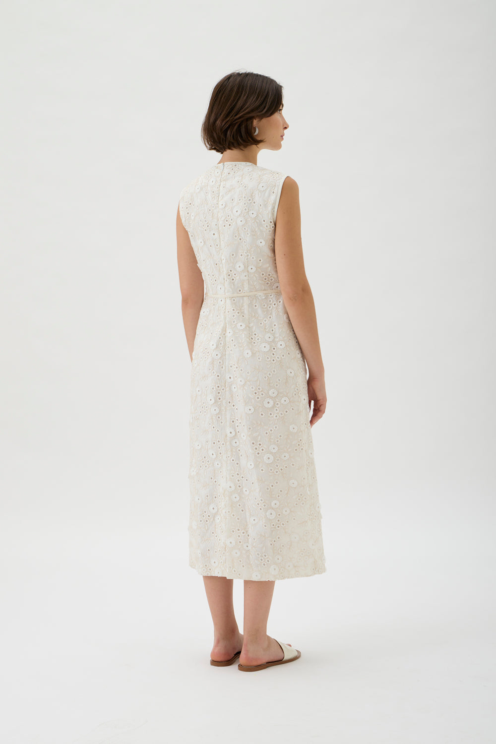 Embroidered Midi Dress – 9509 Ricamo 9509 Naturale
