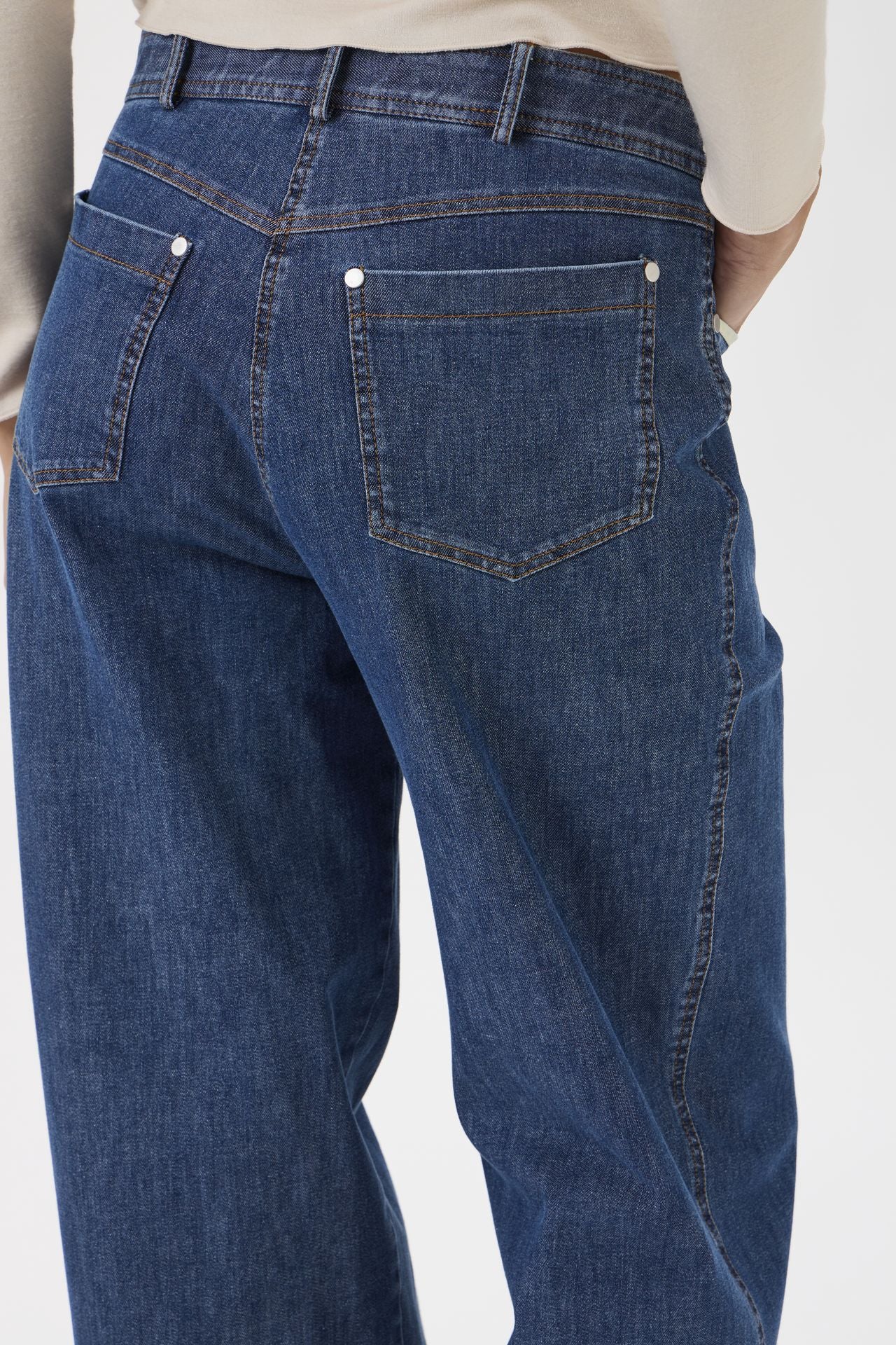 Wide Leg Jeans i Stretch Washed Denim – 4017 | Elise Gug