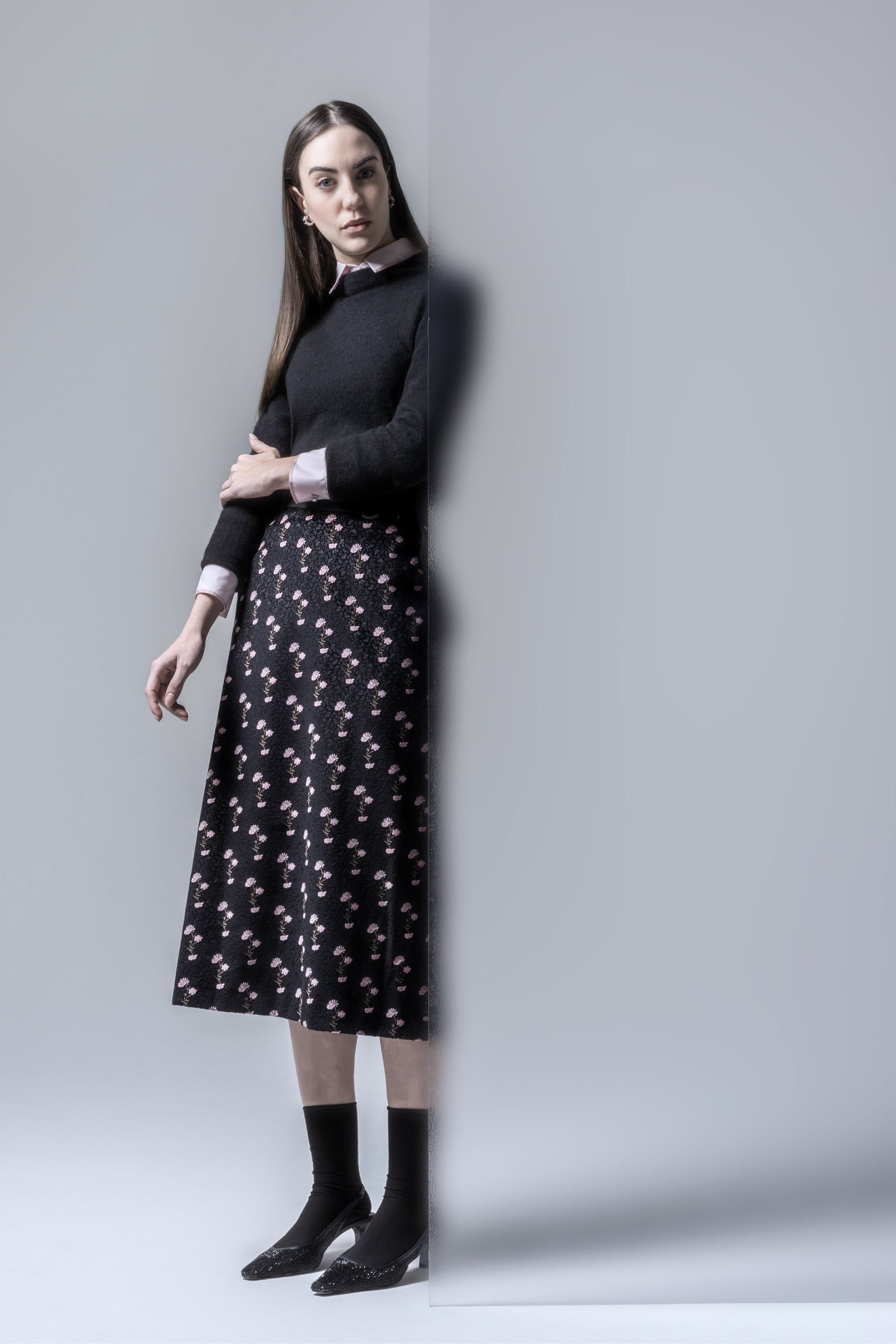 Velvet Midi Skirt – 3350 Fiori