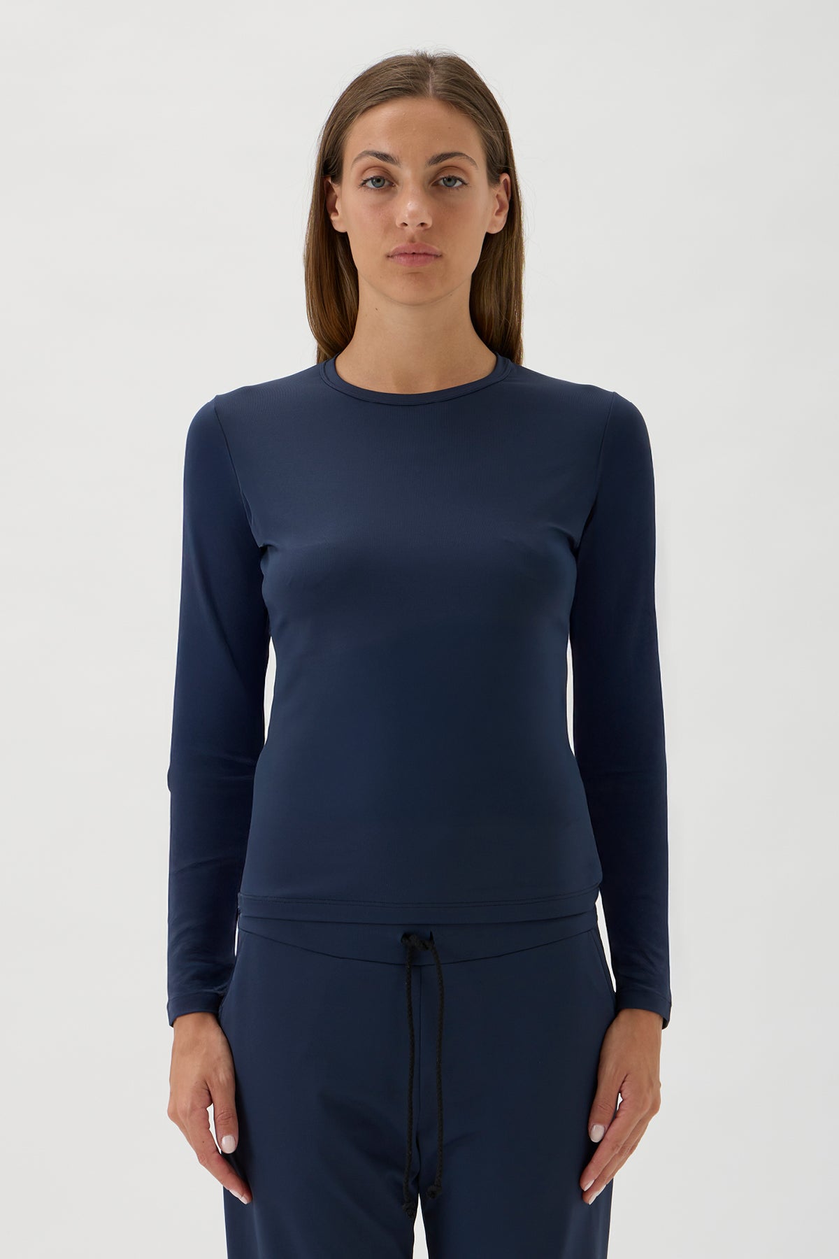 Long-Sleeve Fitted T-Shirt in Nair – 1002ML Black