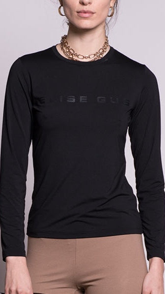 Long-Sleeve Fitted T-Shirt in Nair - Black