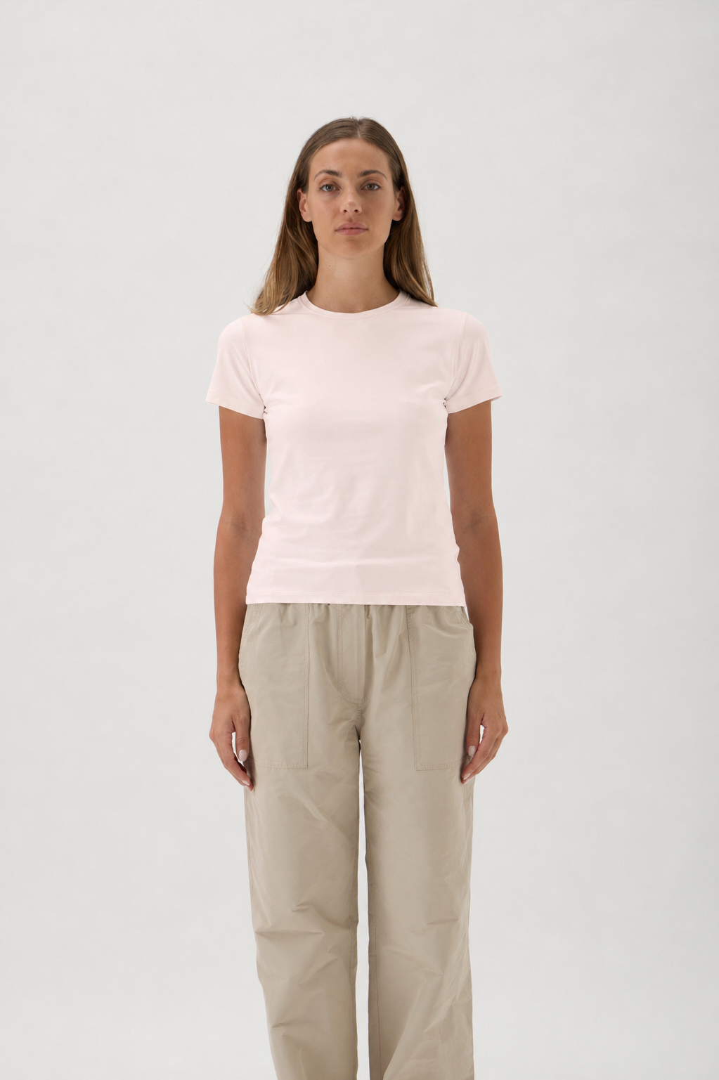 Short-Sleeve Fitted T-Shirt in Nilo - 1002 Cipria