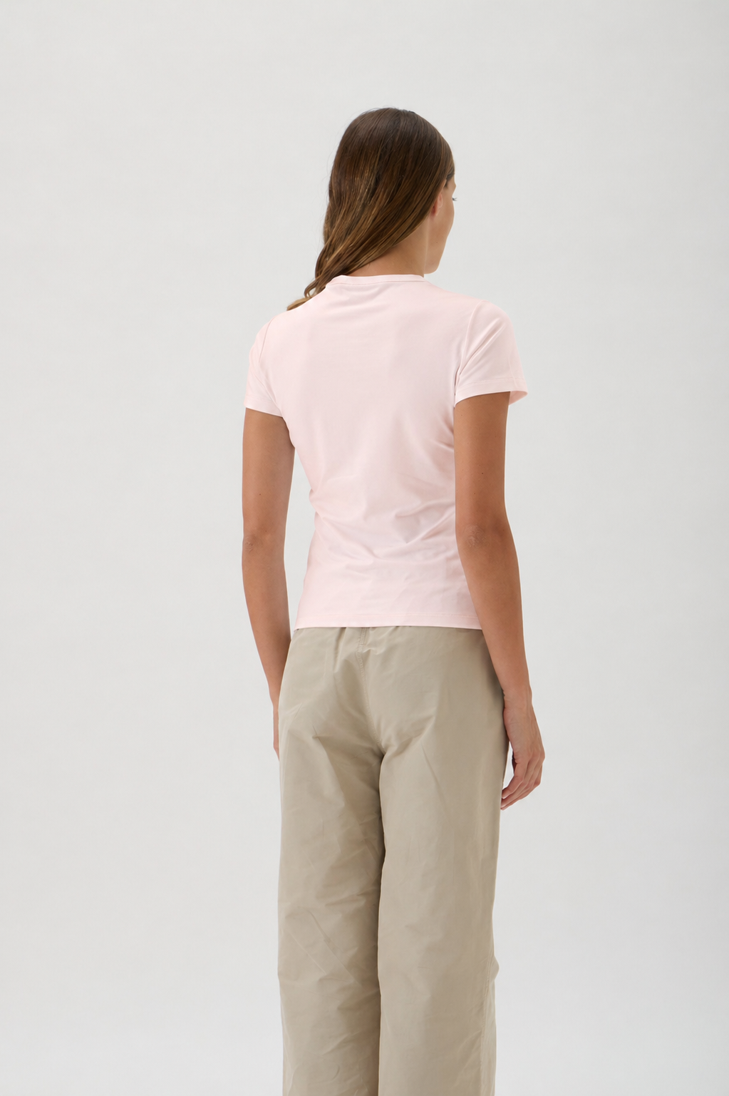 Short-Sleeve Fitted T-Shirt in Nilo - 1002 Cipria