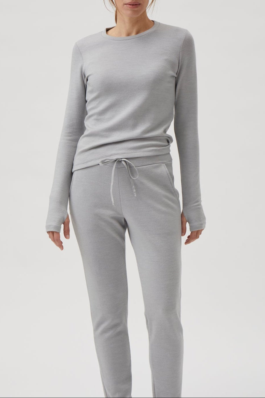 Classic T-shirt blouse detail at wrist  - 1168 Light grey