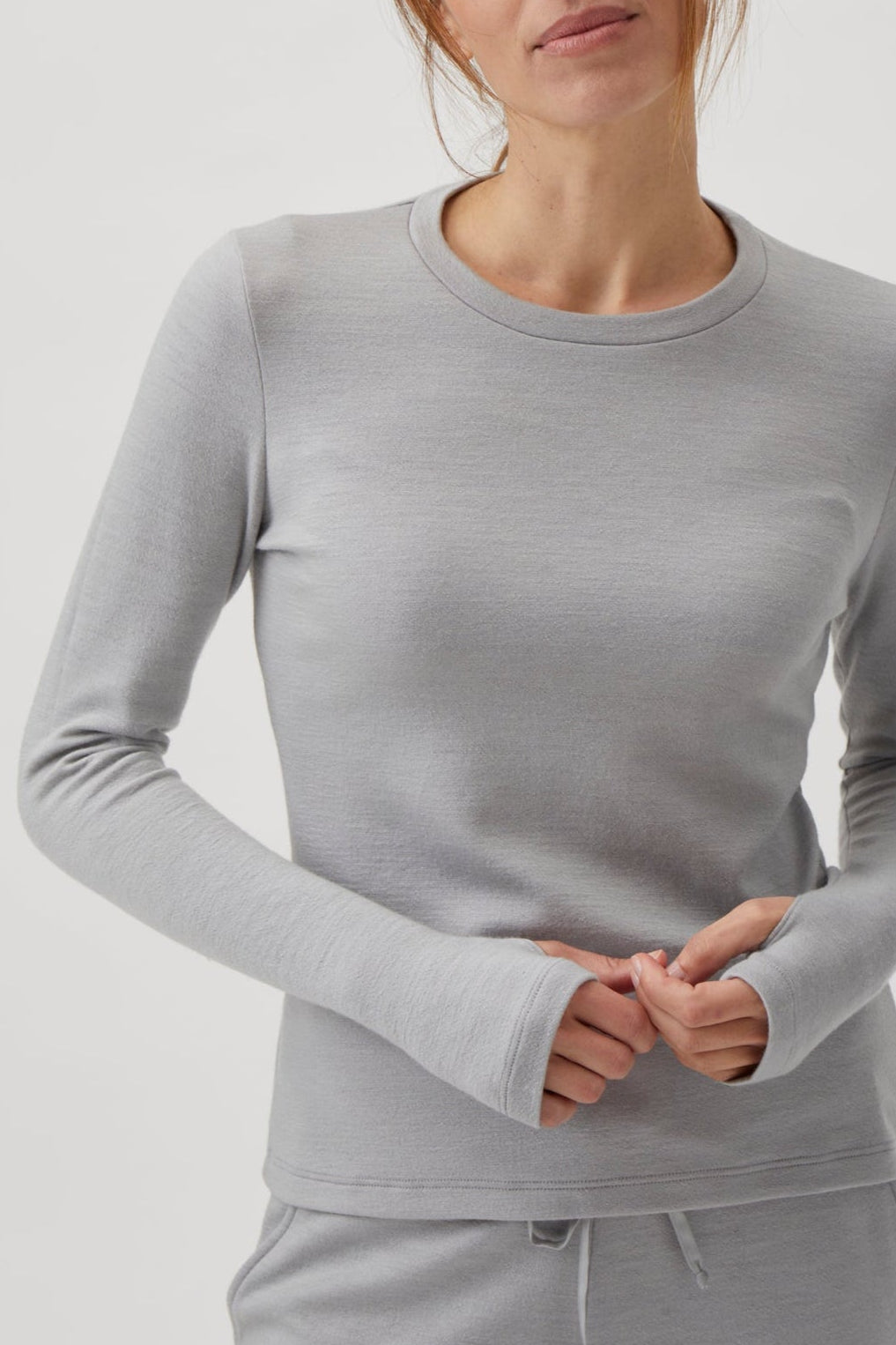 Classic T-shirt blouse detail at wrist  - 1168 Light grey