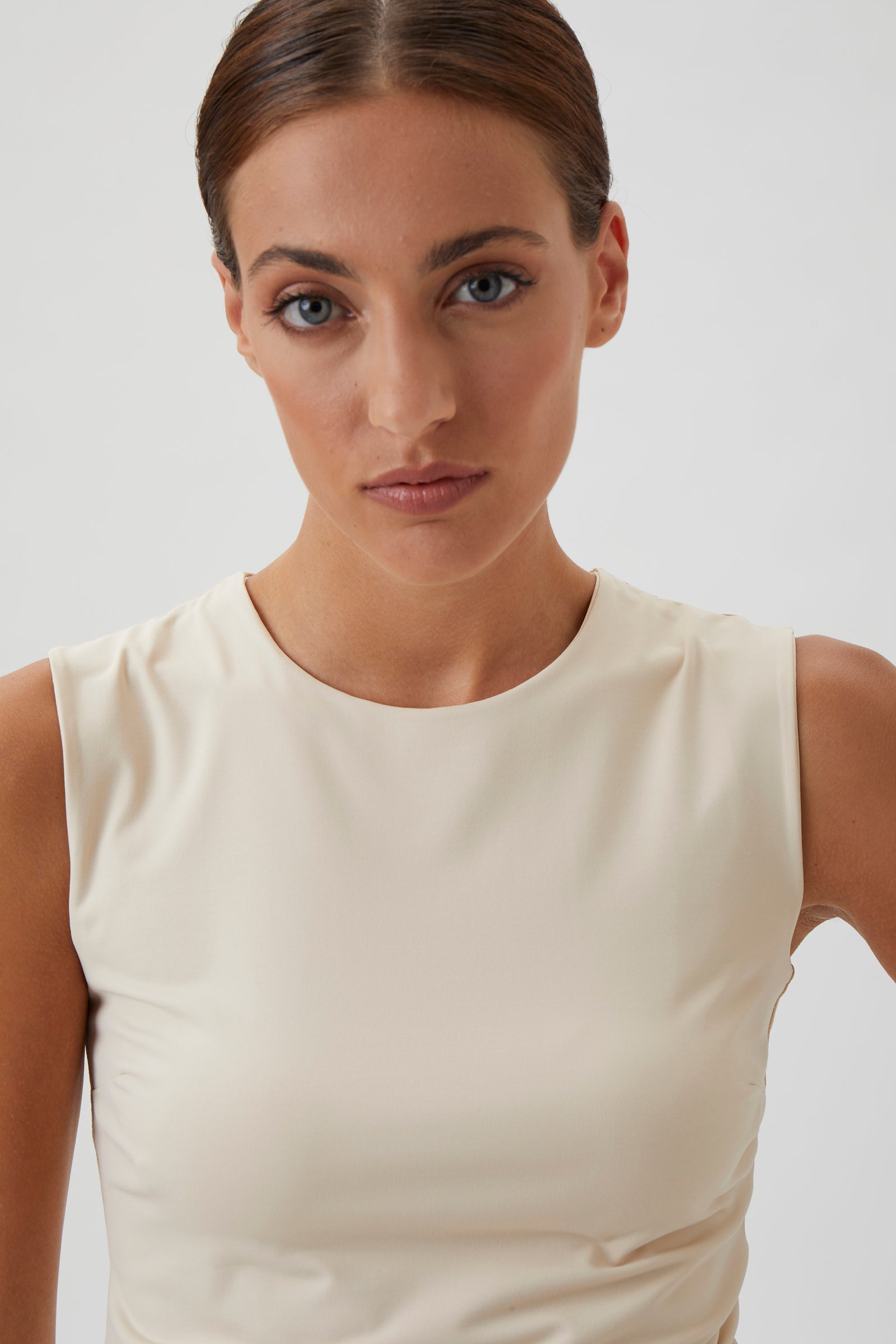 Sleeveless Top in Double-Layer Nilo Jersey – Nilo 1182 Cream