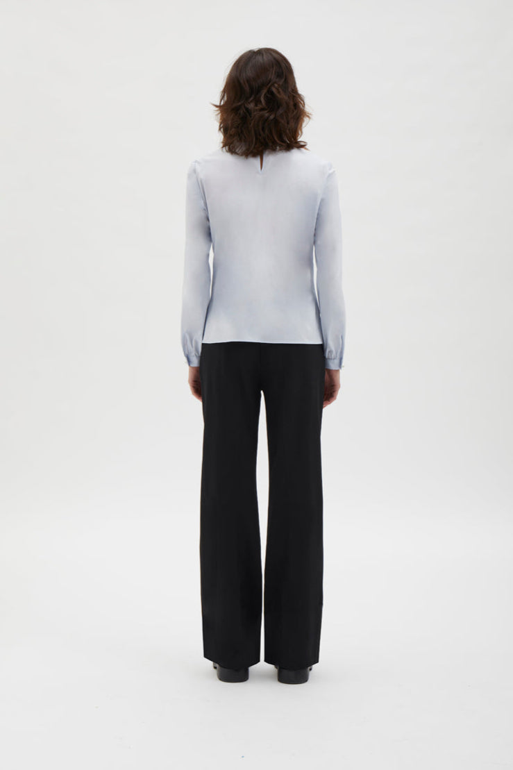 Classic blouse with ruffles - 208 Light Blue