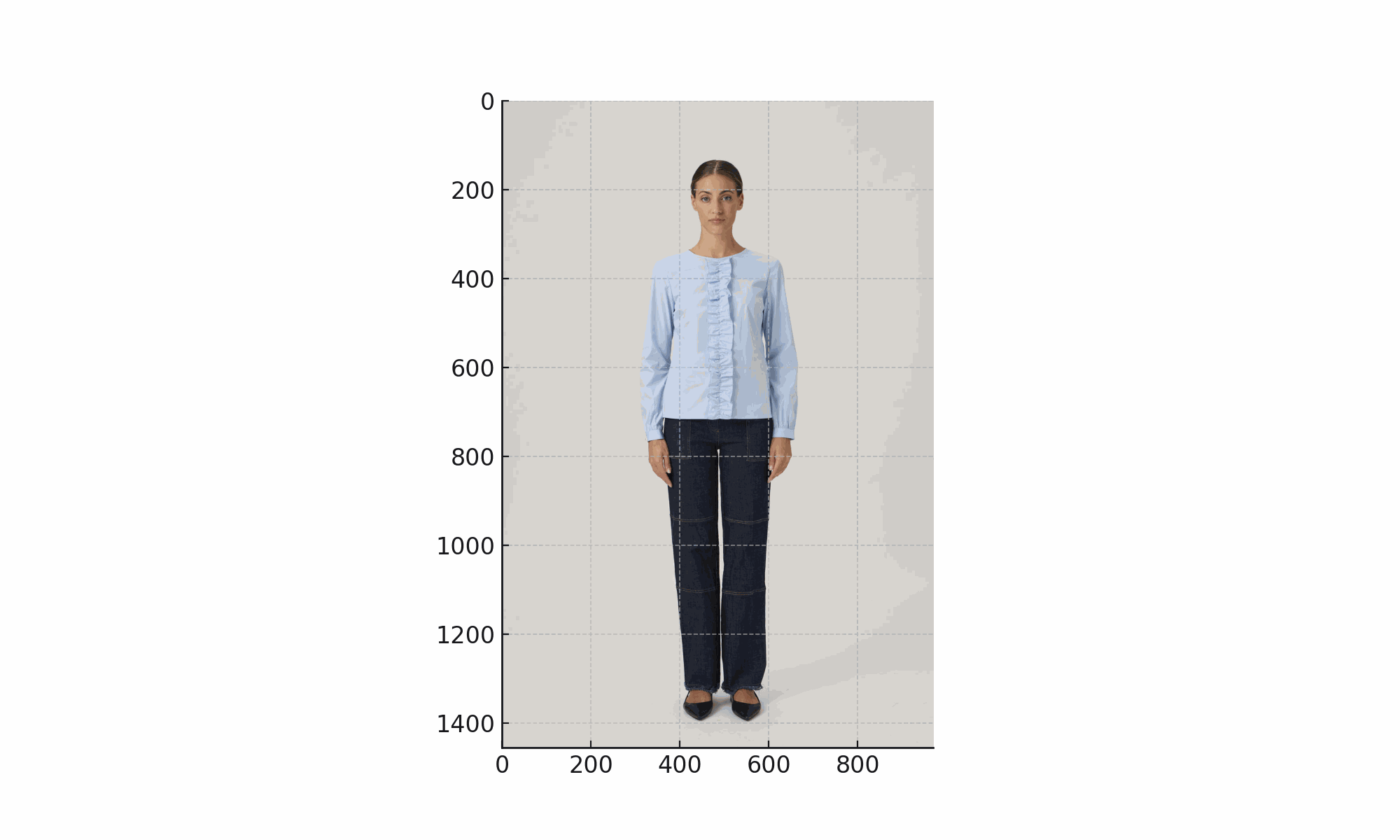Classic blouse with ruffles - Azurro