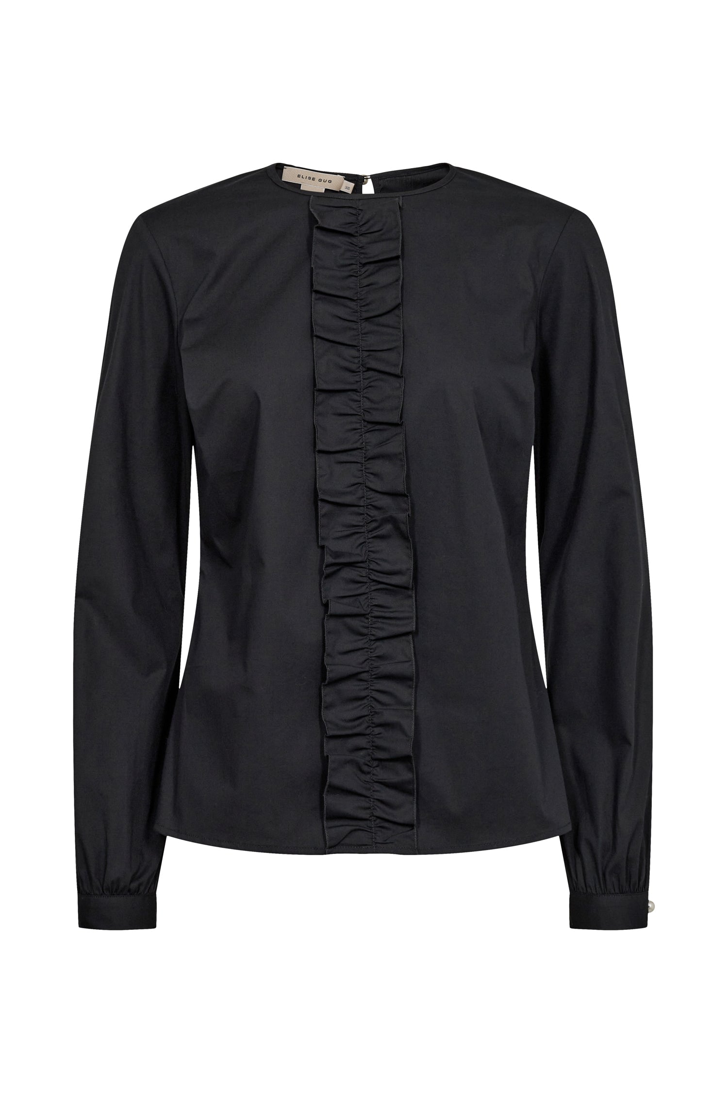 Classic blouse with ruffles - Black