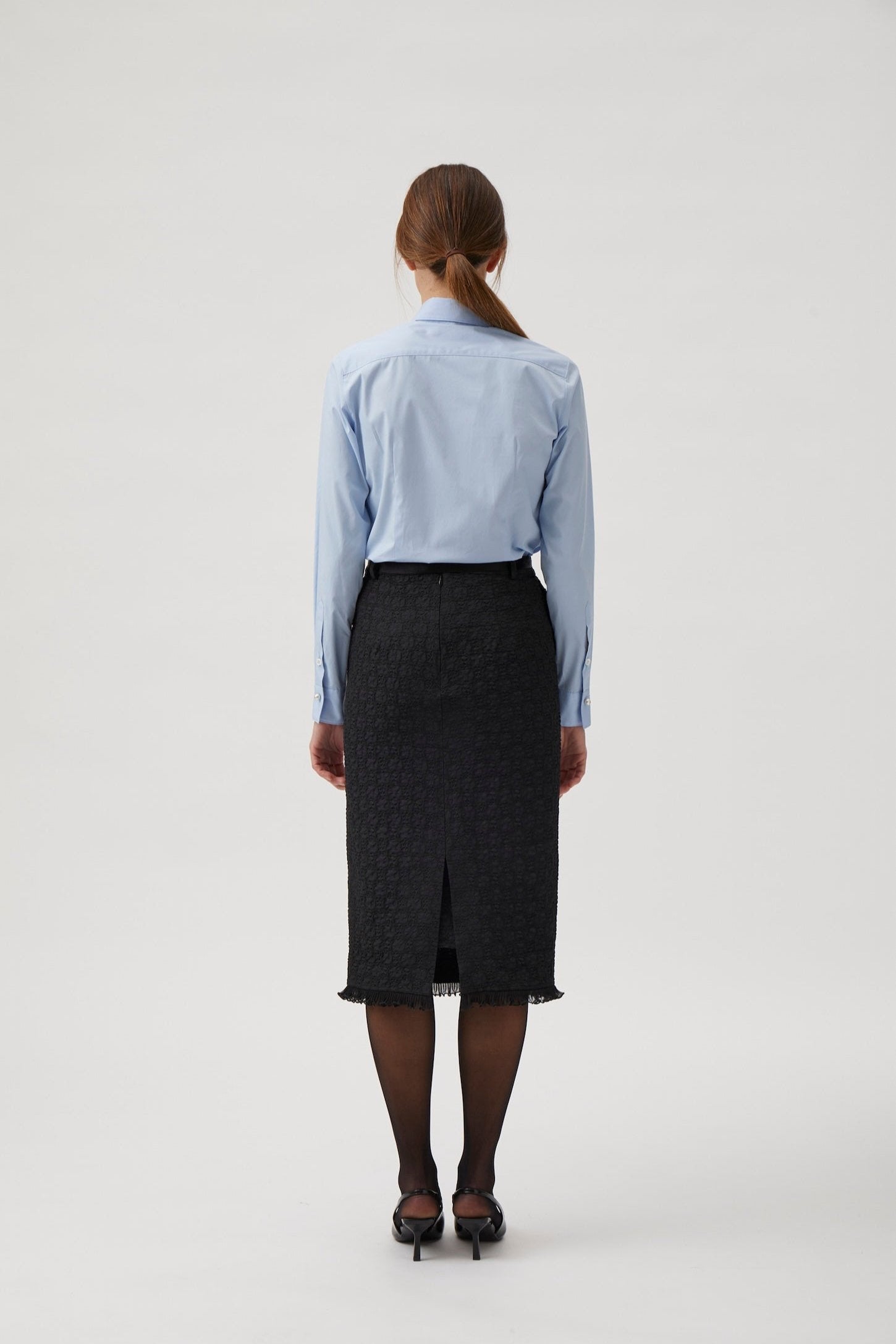 Pencil skirt in jacquard - Black