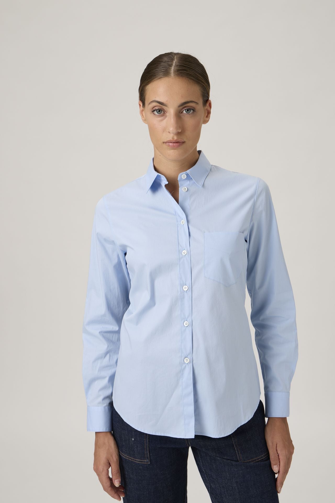 Classic shirt with pockets - Azurro