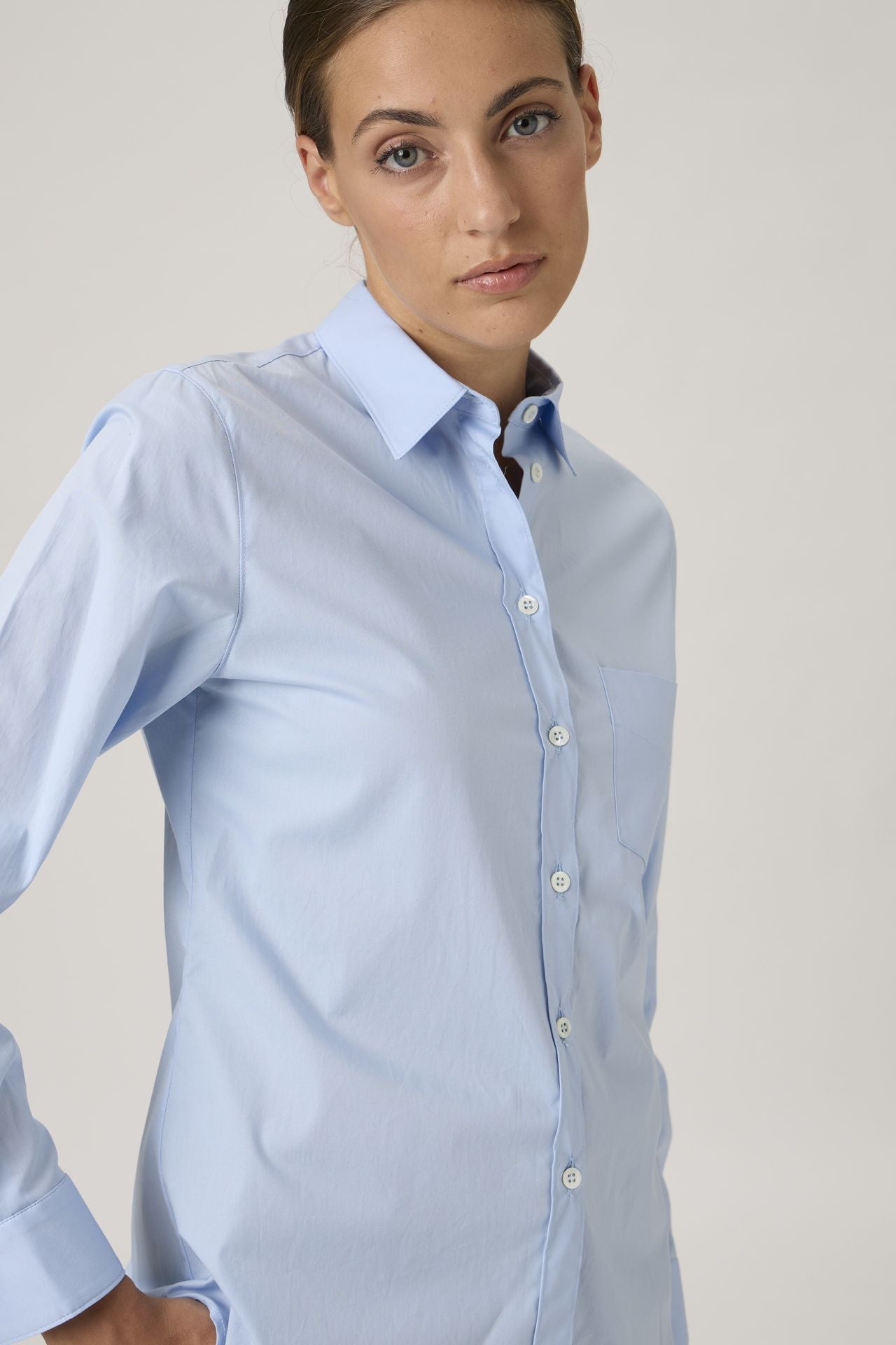 Classic shirt with pockets - Azurro