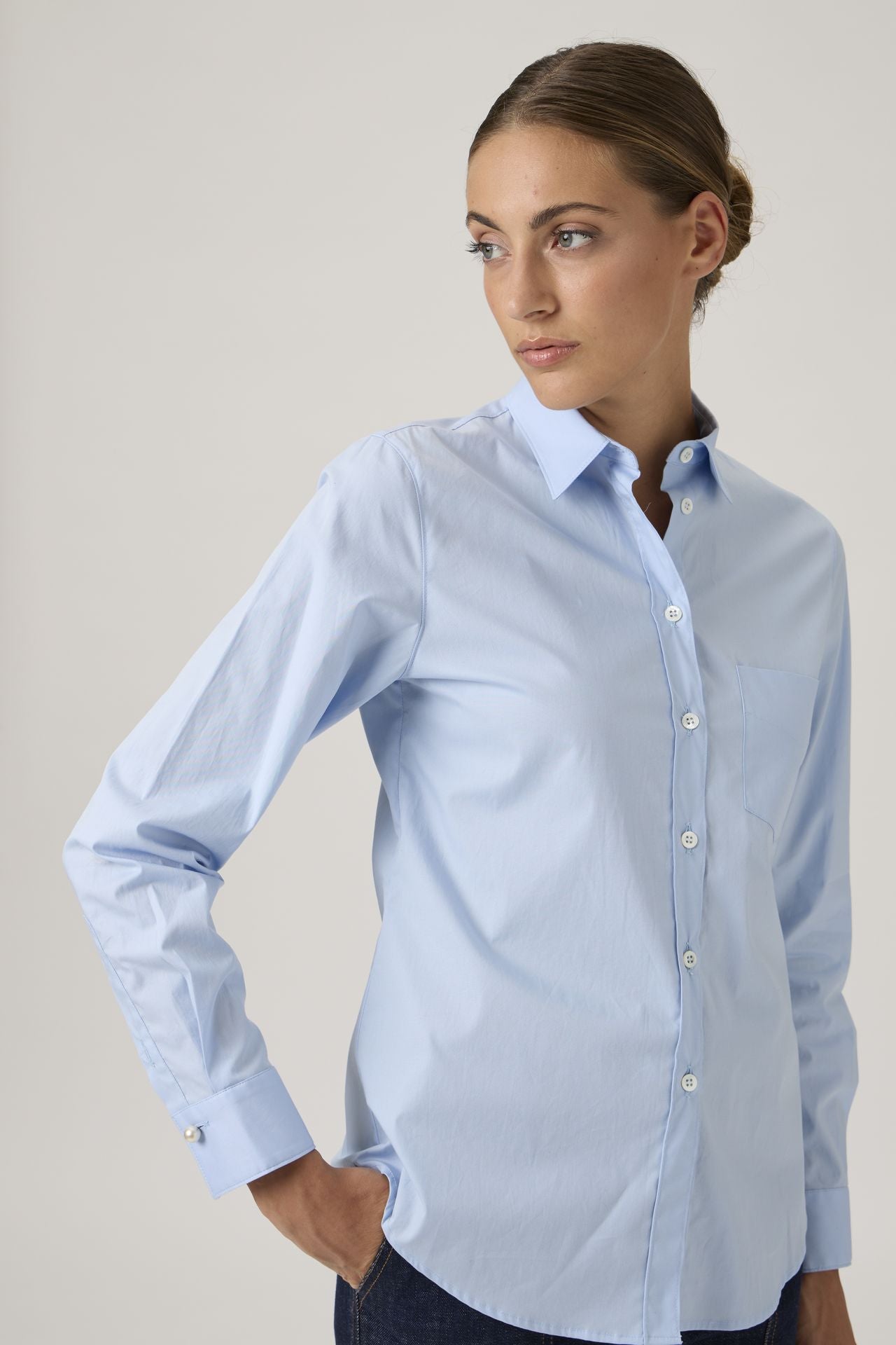 Classic shirt with pockets - Azurro