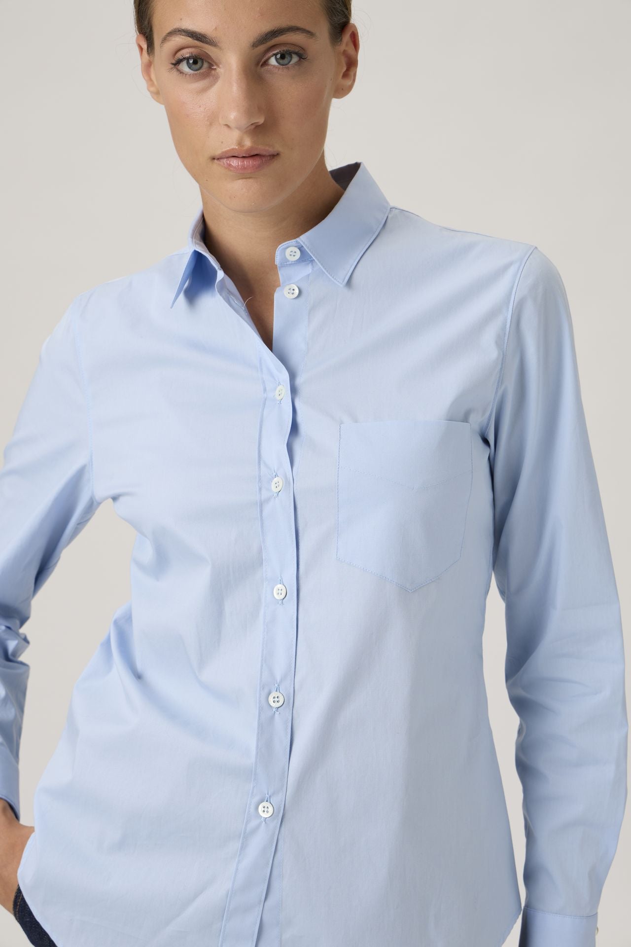 Classic shirt with pockets - Azurro