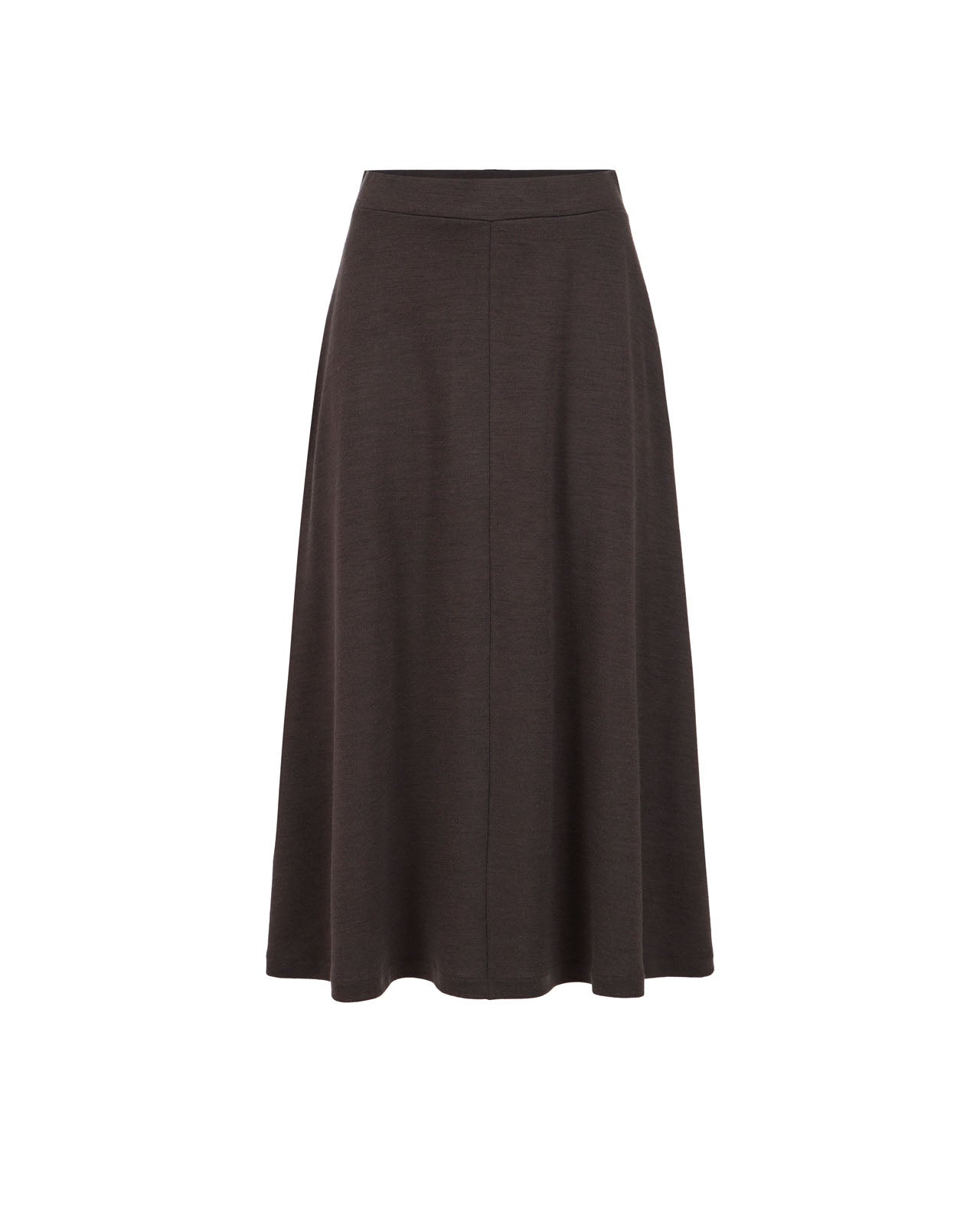Medium Length Wide Flared Skirt - Cioccolato