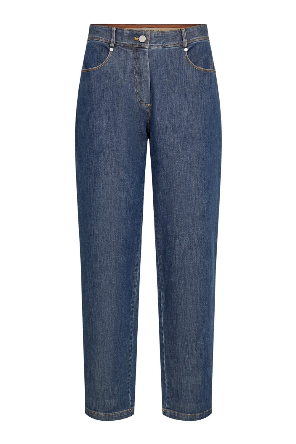 Luxury Straight Denim Jeans in Washed Blue | ELISE GUG Model 4014