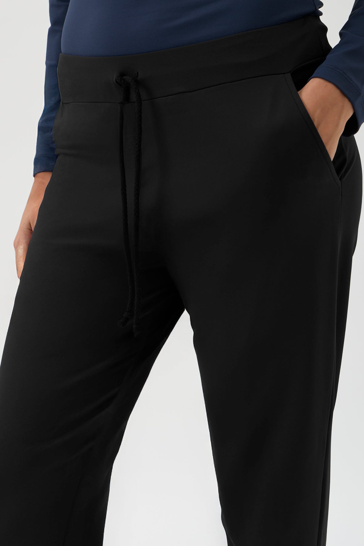 Drawstring Pants Straight Leg - 4015 Nair Black