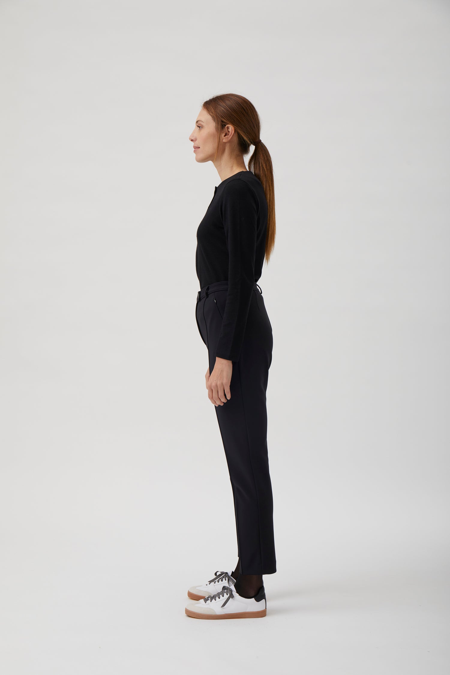 Slim pants with high waist - Black