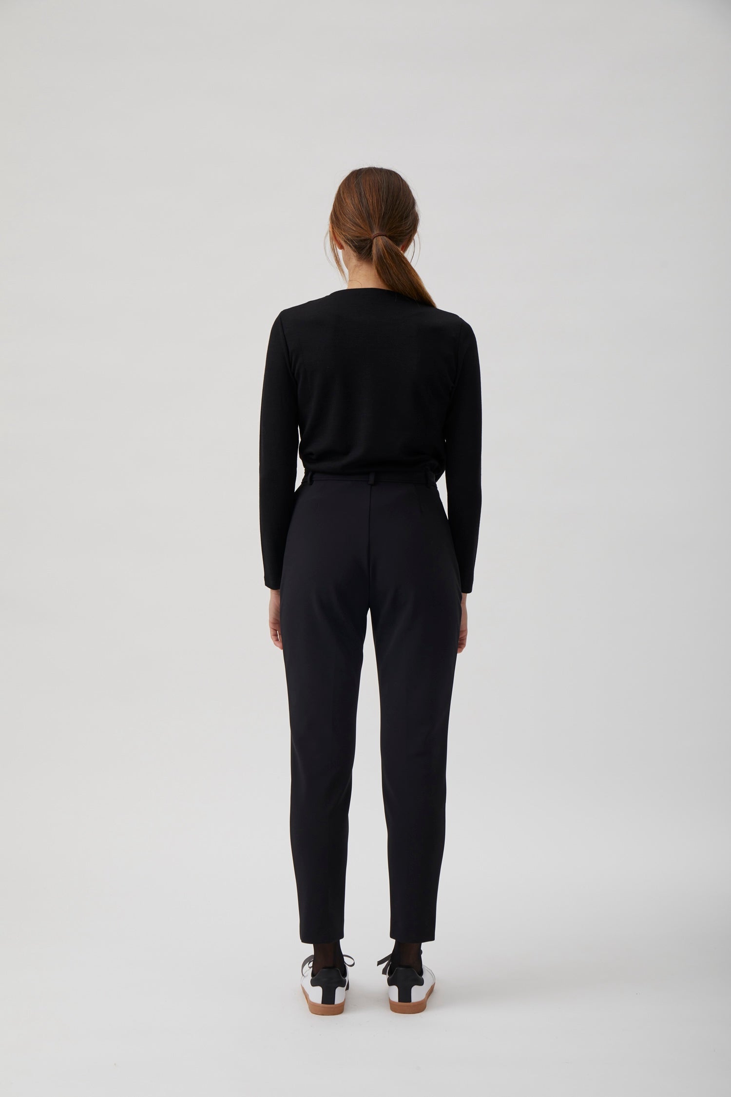 Slim pants with high waist - Black