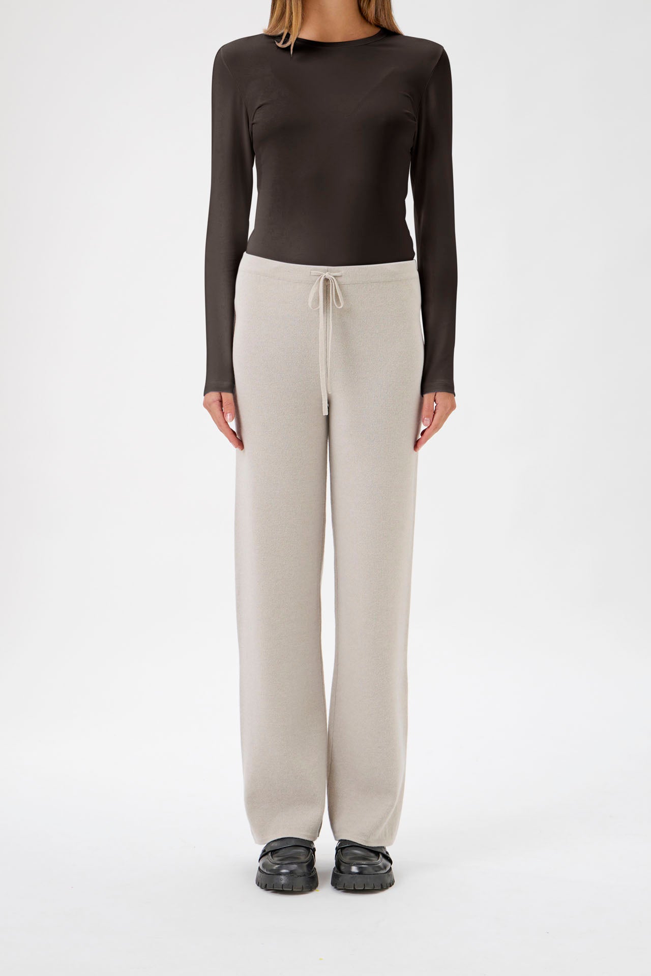 Straight Legged Pants - Beige