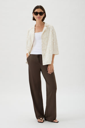 Drawstring Pants Wide Legs - 4024 NAIR CIOCCOLATO