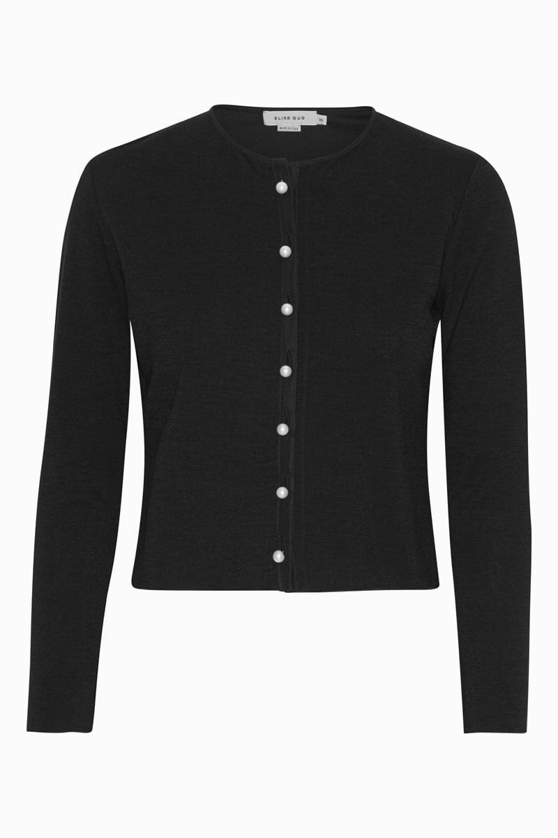 Cardigan Pearl Buttons - Black