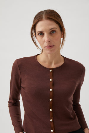 Classic Gug cardigan - Castagne