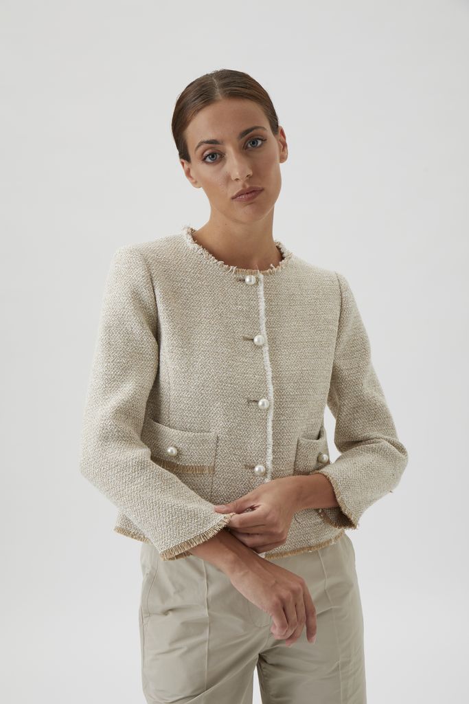 Jacket 5021A Tweed - beige mix