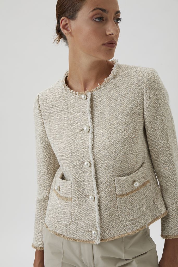 Jacket 5021A Tweed - beige mix