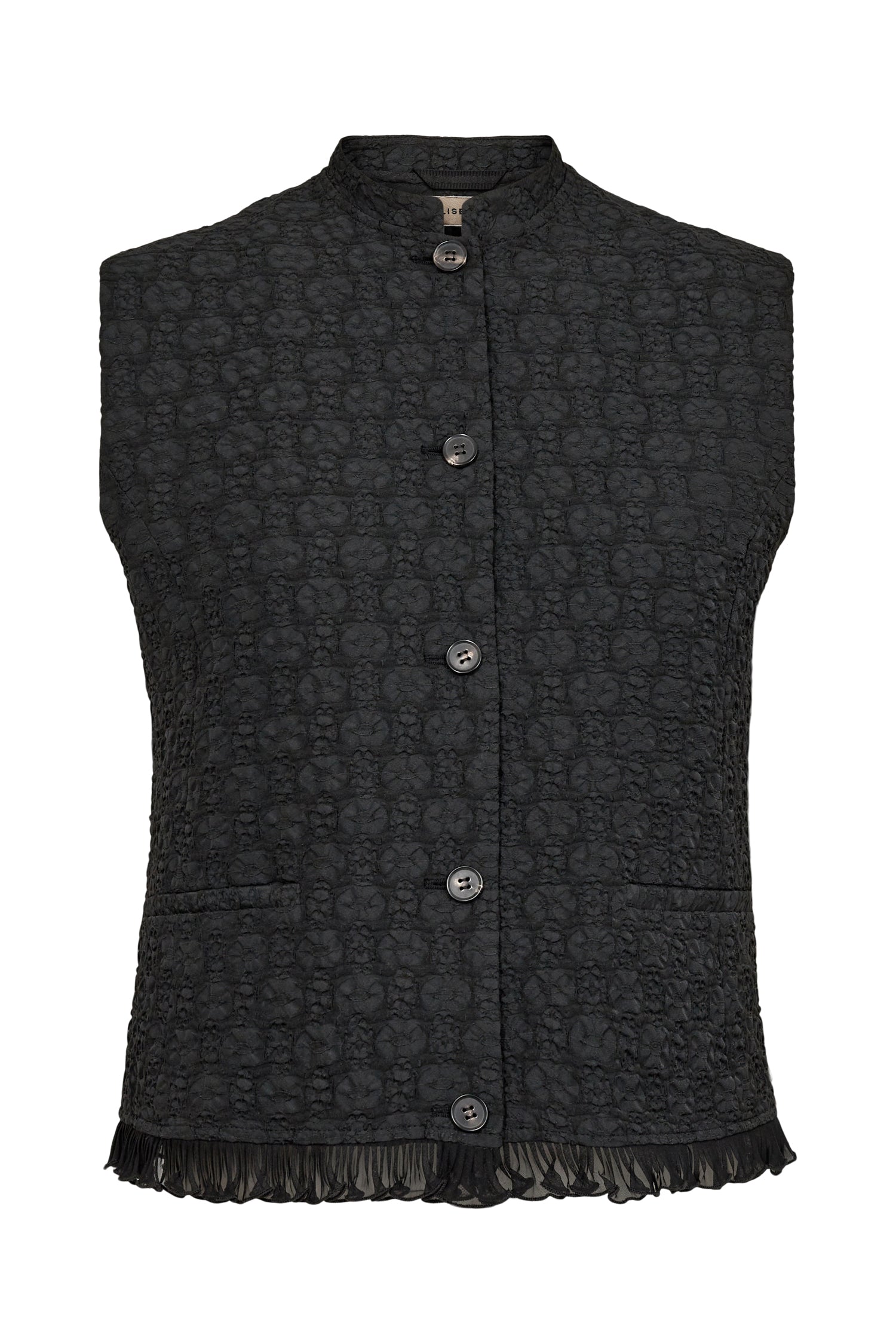 Short waistcoat in jacquard - Black