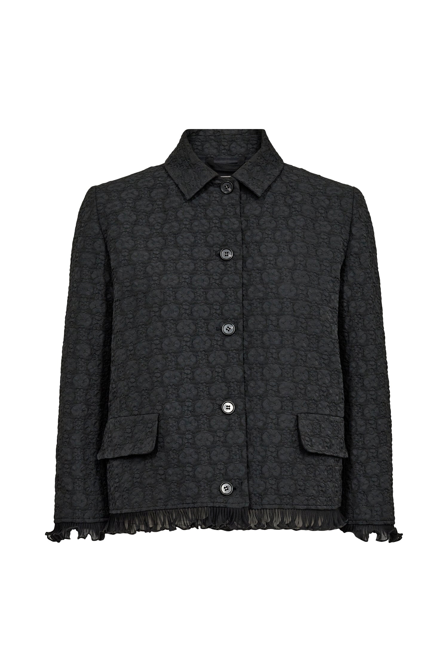 Short jacket in jacquard - Black