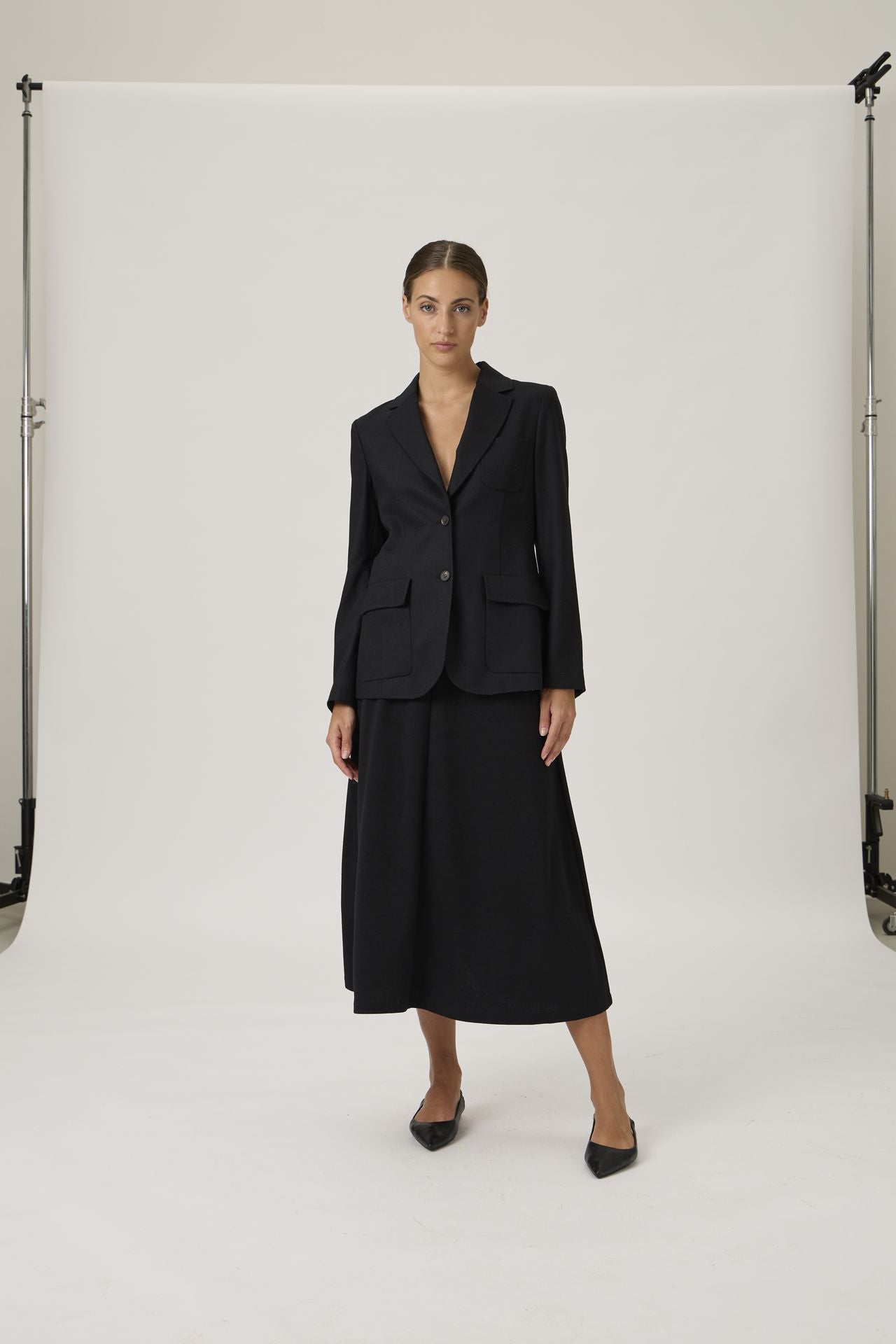 Classic flanella wool jacket - Black