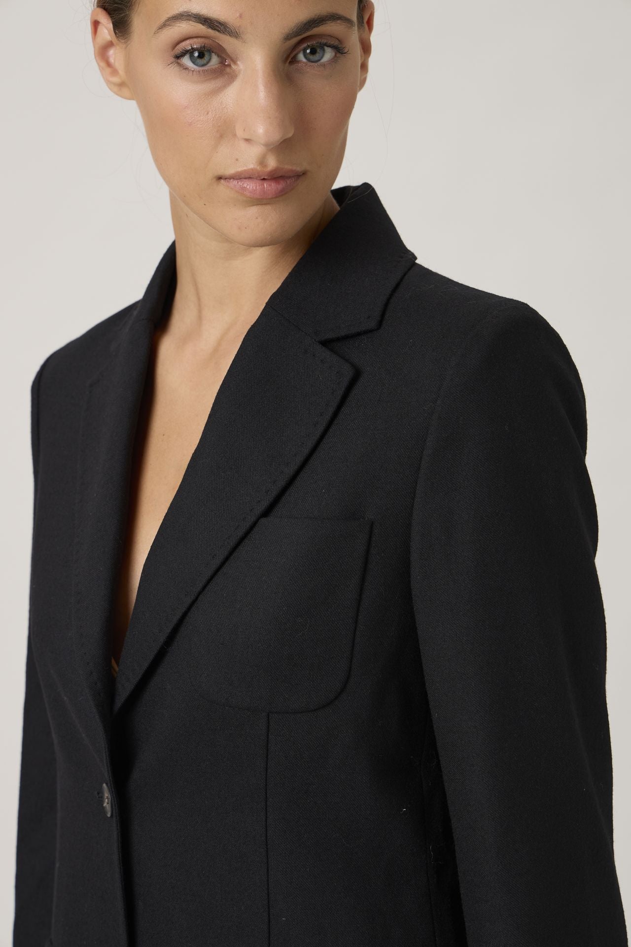 Classic flanella wool jacket - Black