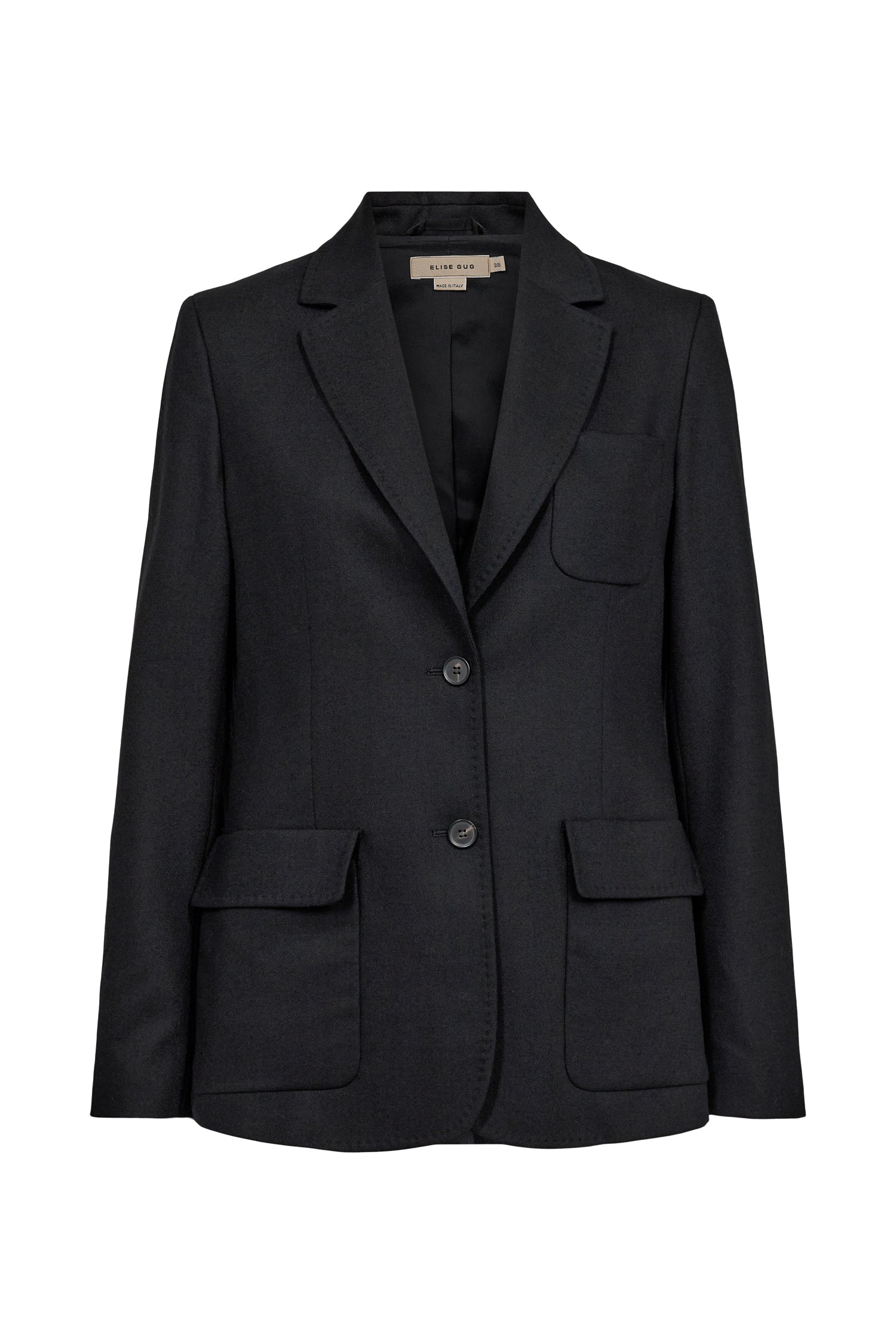 Classic flanella wool jacket - Black