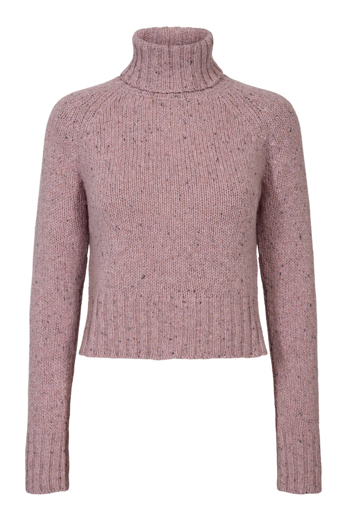 Sweater with High Collar in Dixit – 7083 Rosa Melange