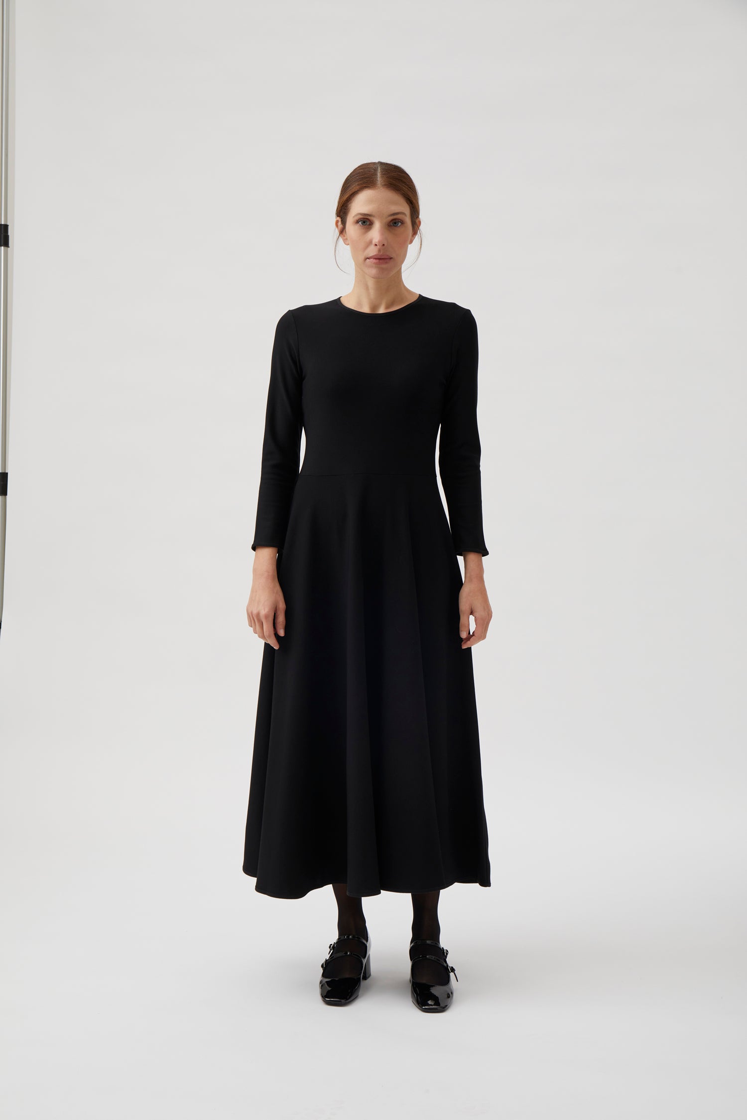 Long dress with grosgrain - Black