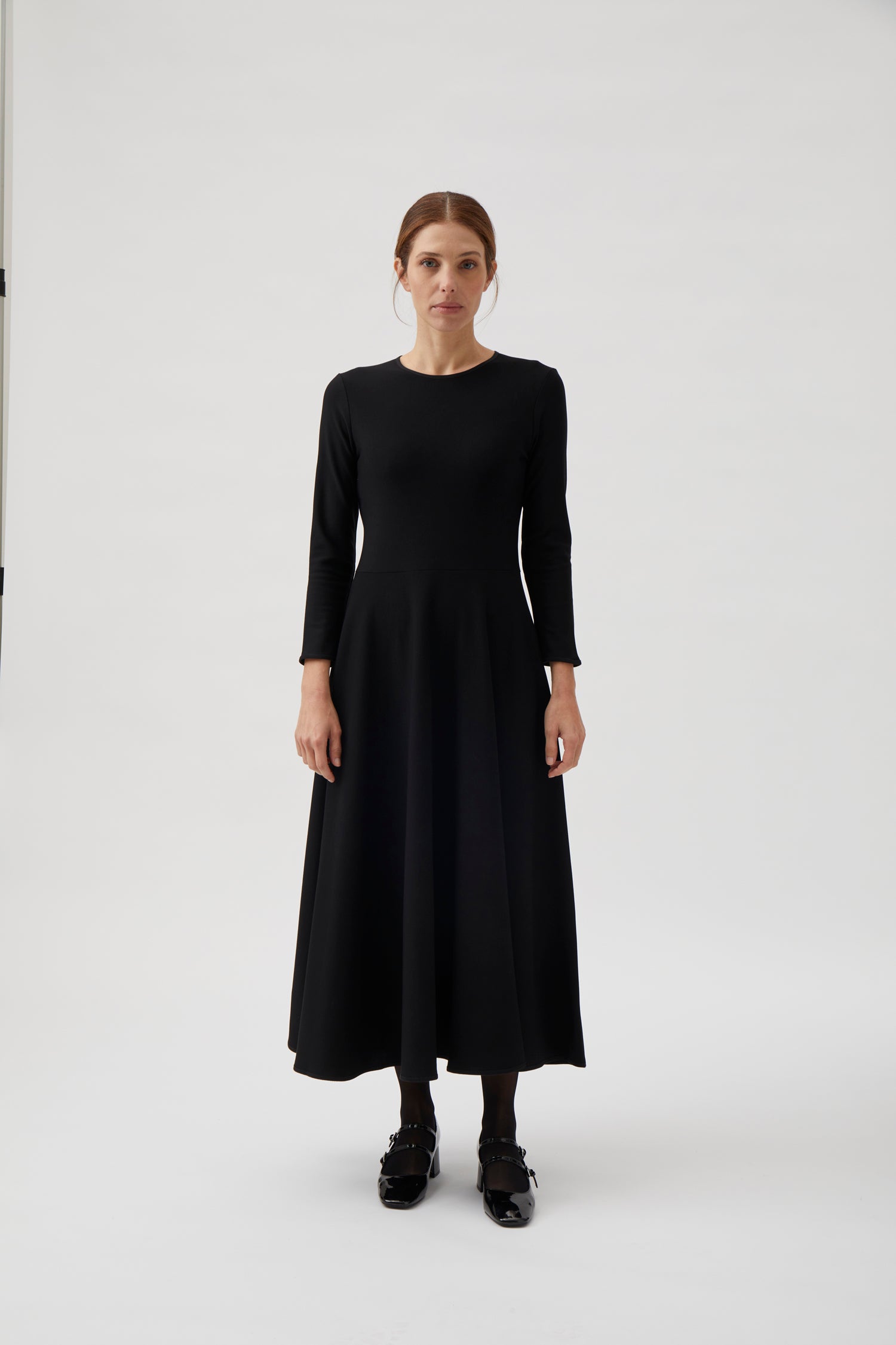 Long dress with grosgrain - Black