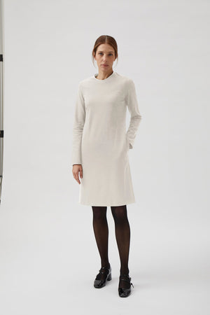 A-line dress with grosgrain - Cream