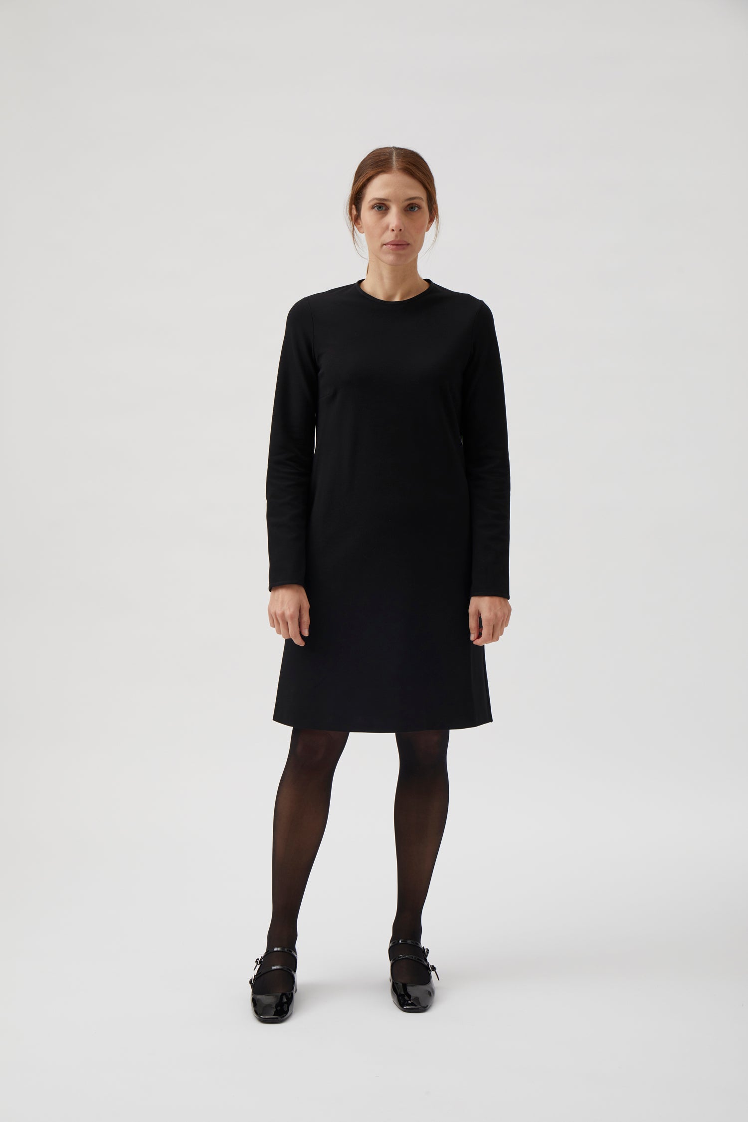 A-line dress with grosgrain - Black