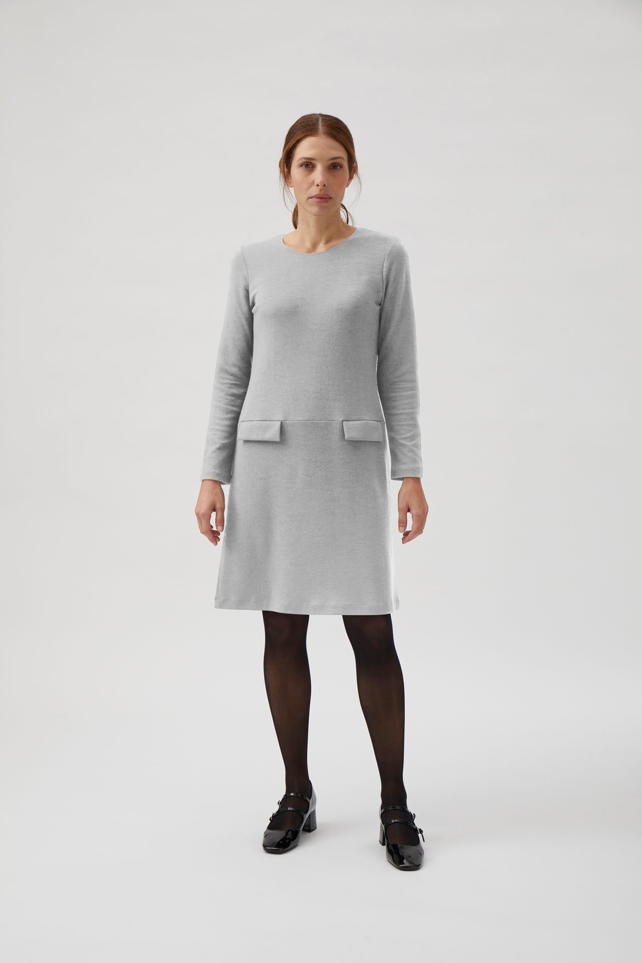 Short dress with pockets - Light Grey