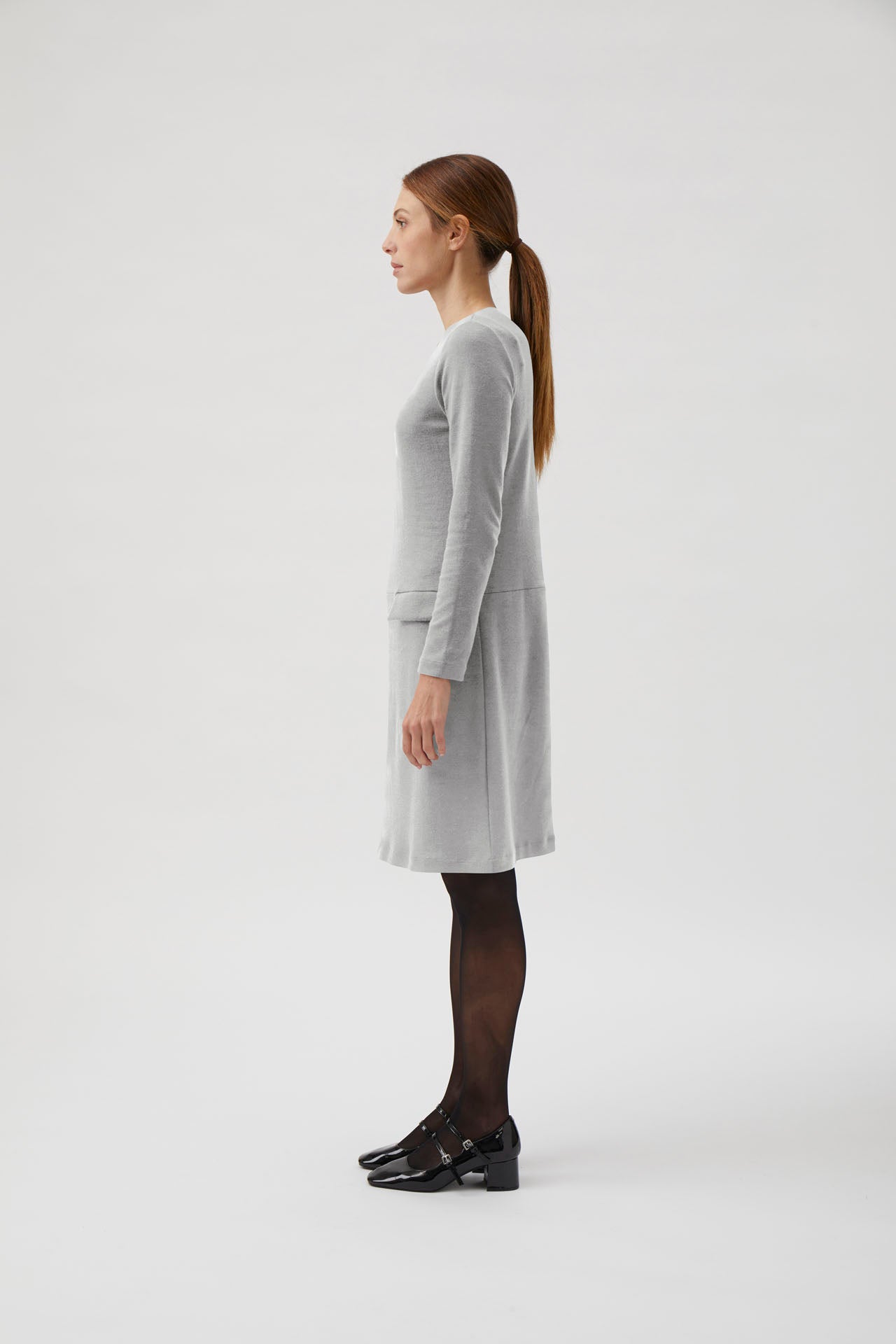 Short dress with pockets - Light Grey