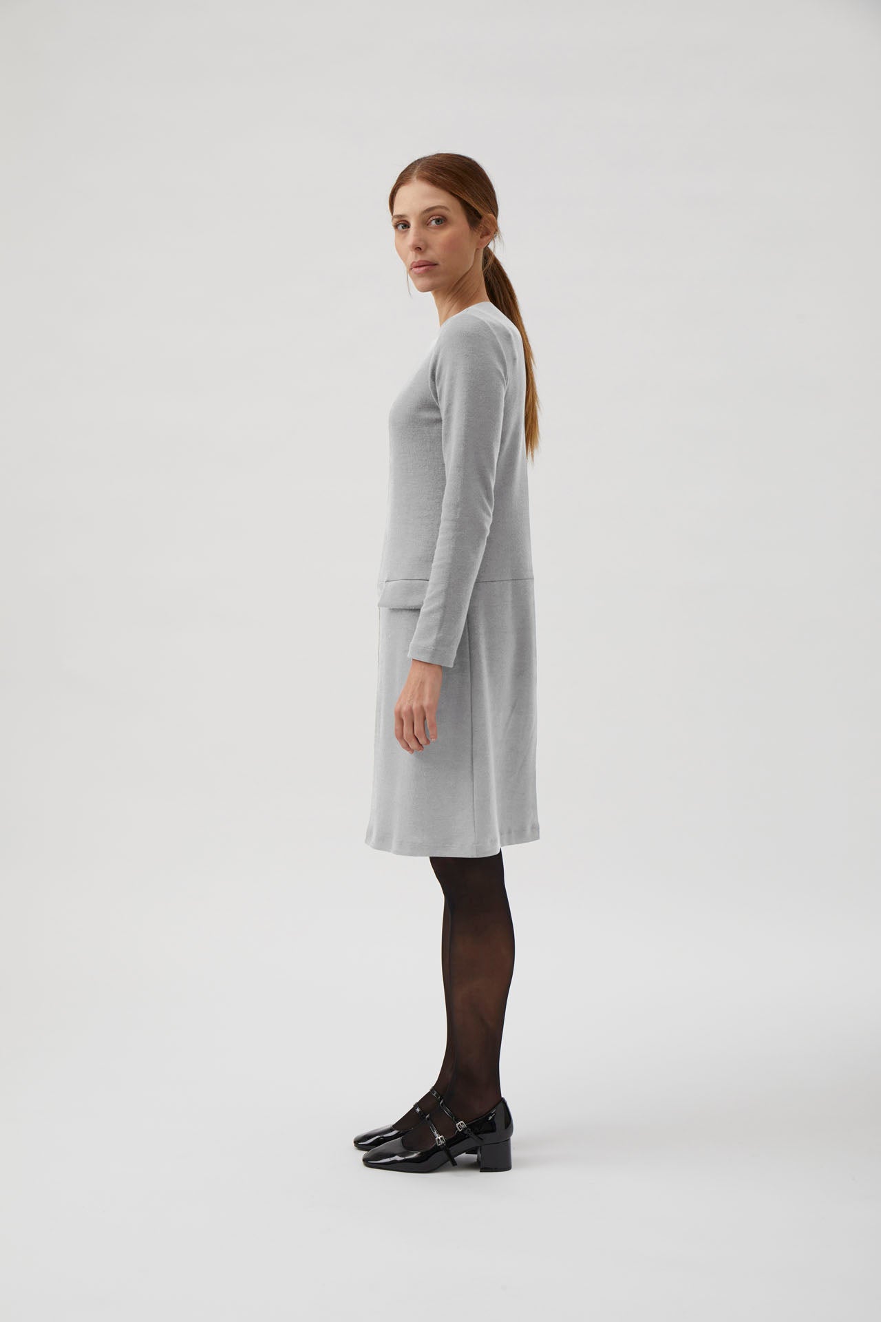 Short dress with pockets - Light Grey