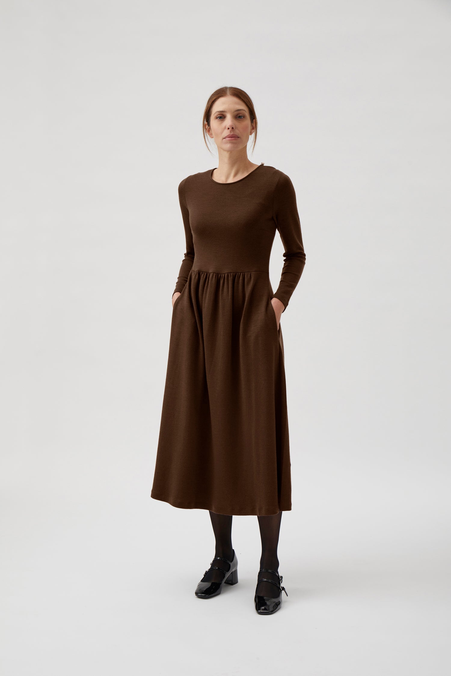 Classic Gug dress, long - Chocolate