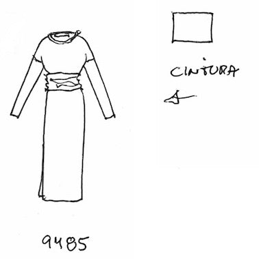 Medi dress with belt - Castagne