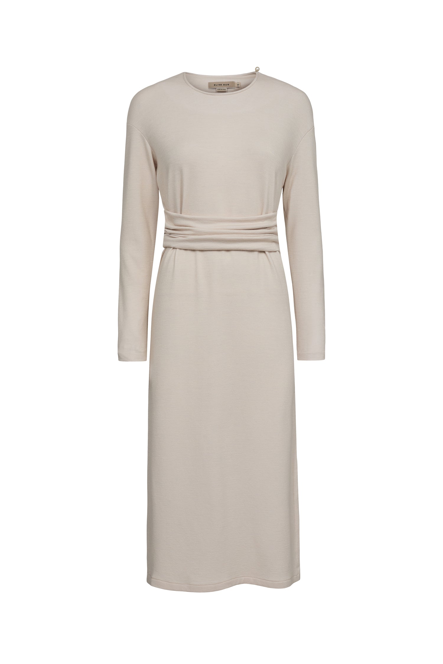 Medi dress with belt - Cream