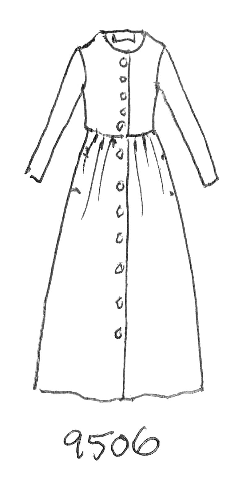Dress With Buttons Front - 9506 Cioccolato